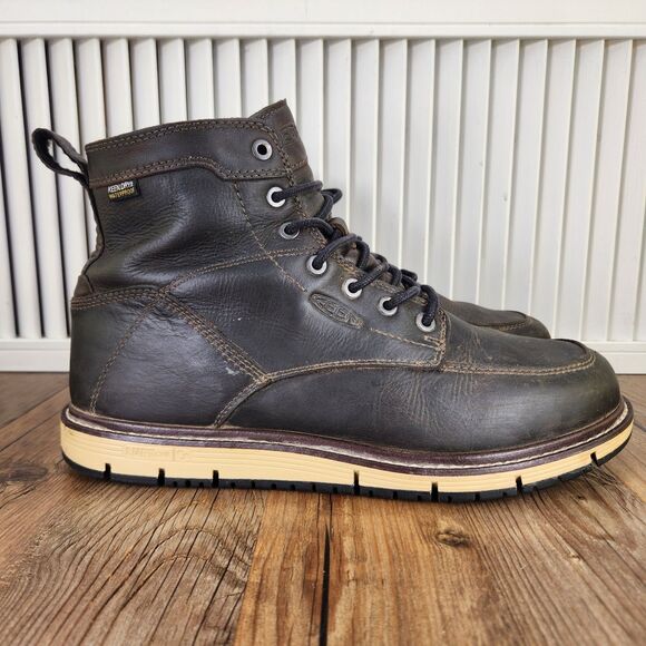KEEN Utility San Jose 6" Waterproof Soft Toe Work Boots Mens Sz 10.5 D Brown EH - Picture 1 of 10